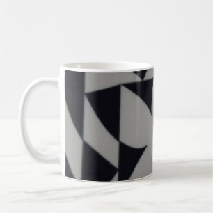zwart-wit abstract ontwerp onderzetter koffiemok