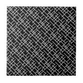 Zwart wit abstract ontwerp tegeltje (Voorkant)