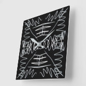 Zwart-wit abstract ontwerp vierkante klok (Hoek)