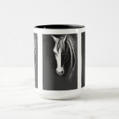 Zwart-wit abstract paard mok (Midden)