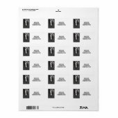 Zwart wit Abstract paardenadres Etiket (Full Sheet)