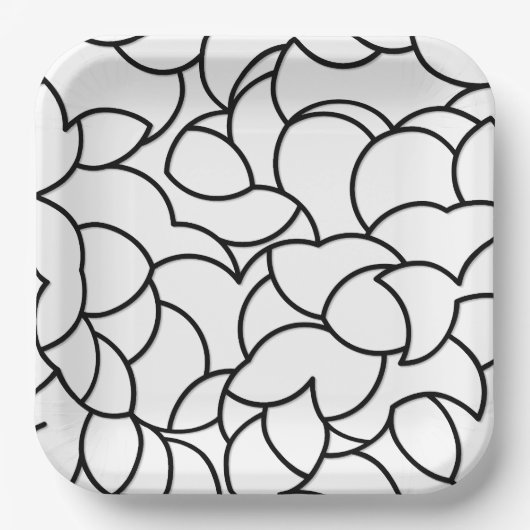 Zwart-wit, Abstract Papieren Bordje (Voorkant)