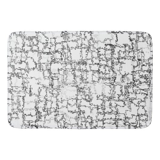 Zwart-wit abstract patroon badmat (Voorkant)