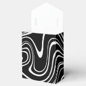 Zwart-wit abstract patroon bedankdoosjes (Geopend)