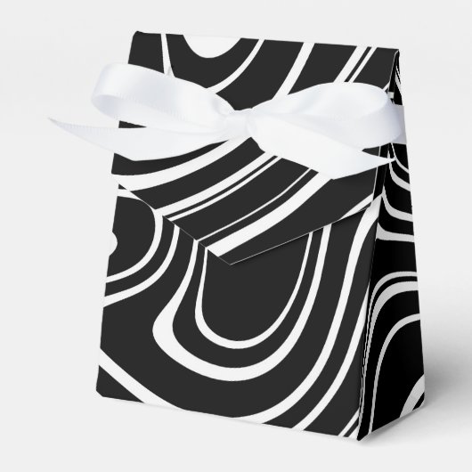 Zwart-wit abstract patroon bedankdoosjes (Voorkant Zijde)