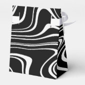 Zwart-wit abstract patroon bedankdoosjes (Achterkant)