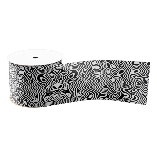 Zwart-wit abstract patroon grosgrain lint (Spoel)