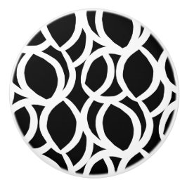 Zwart-wit Abstract Patroon Keramische Pull Knop