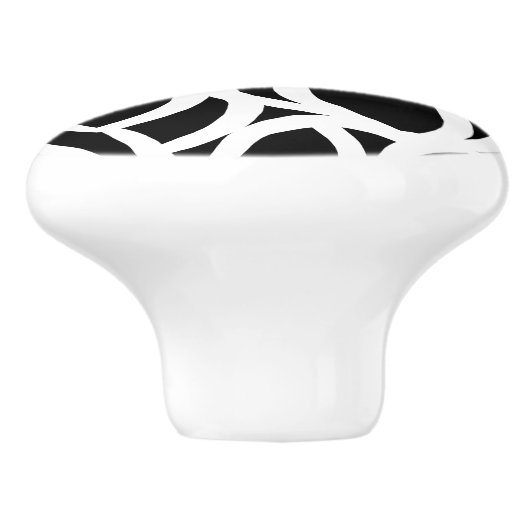 Zwart-wit Abstract Patroon Keramische Pull Knop (Zijkant)