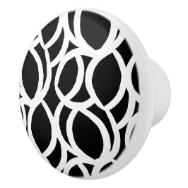 Zwart-wit Abstract Patroon Keramische Pull Knop