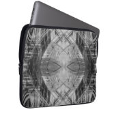 Zwart-wit abstract patroon laptop sleeve (Voorkant Rechts)