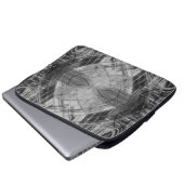 Zwart-wit abstract patroon laptop sleeve (Voorkant onderkant)