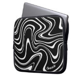 Zwart-wit Abstract patroon - ! Laptop Sleeve (Voorkant Links)