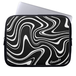 Zwart-wit Abstract patroon - ! Laptop Sleeve