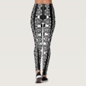 zwart-wit abstract patroon leggings (Achterkant)