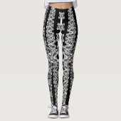 zwart-wit abstract patroon leggings (Voorkant)