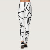 Zwart-wit abstract patroon leggings (Achterkant)