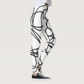 Zwart-wit abstract patroon leggings (Rechts)