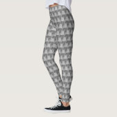 Zwart-wit abstract patroon leggings (Links)