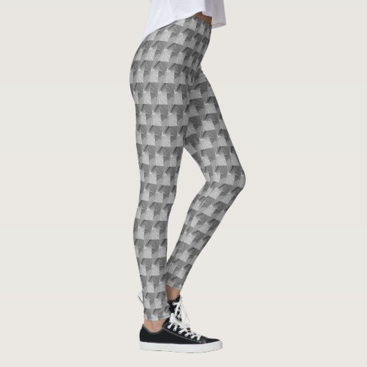 Zwart-wit abstract patroon leggings (Rechts)