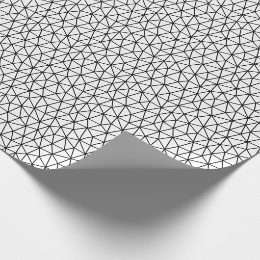Zwart-wit abstract patroon met lijnen cadeaupapier (Hoek)