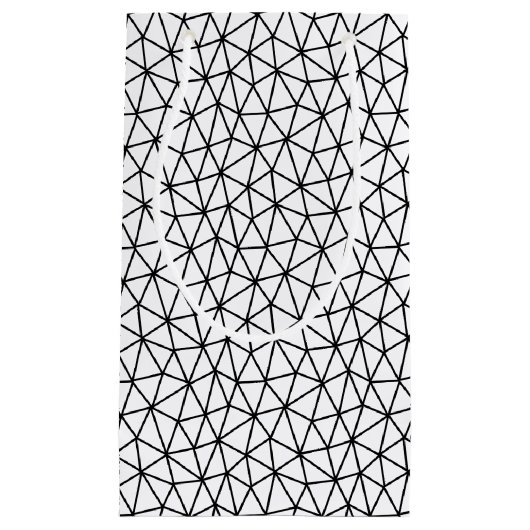 Zwart-wit abstract patroon met lijnen klein cadeauzakje (Voorkant)