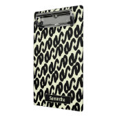 zwart-wit abstract patroon monogram mini klembord (Angled2)