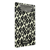 zwart-wit abstract patroon monogram mini klembord (Schuin)