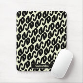 zwart-wit abstract patroon monogram muismat (Met muis)