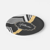 Zwart-wit Abstract Patroon Papieren Bordje (Gekanteld)