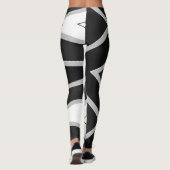 Zwart wit abstract patroon "Ratti_Creative_Arts" Leggings (Achterkant)