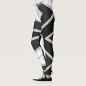 Zwart wit abstract patroon "Ratti_Creative_Arts" Leggings (Links)