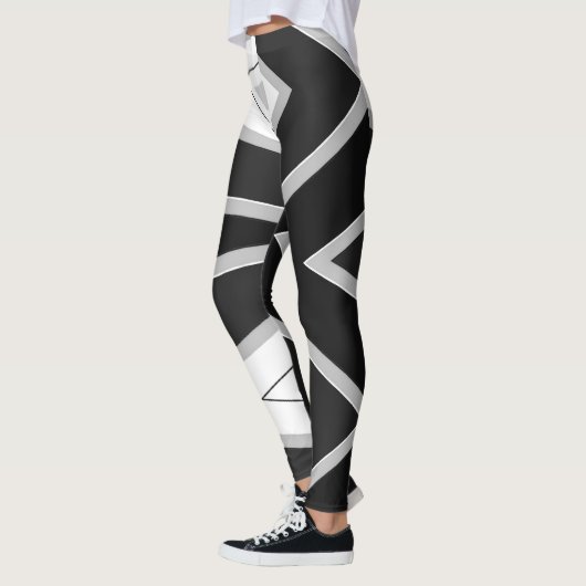 Zwart wit abstract patroon "Ratti_Creative_Arts" Leggings (Links)