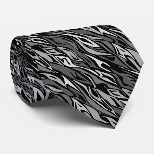 Zwart-wit abstract patroon stropdas (Opgerold)