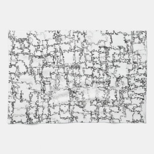 Zwart-wit abstract patroon theedoek