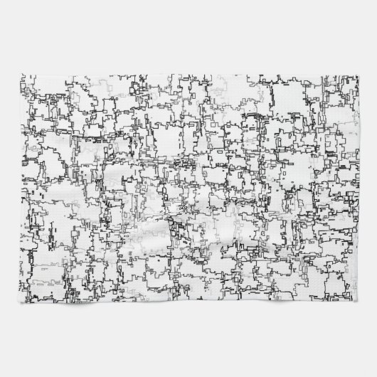 Zwart-wit abstract patroon theedoek (Horizontaal)