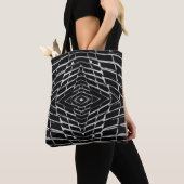 Zwart-wit Abstract patroon Tote Bag (Dichtbij)