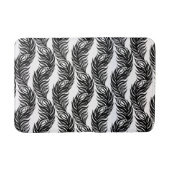 Zwart-wit abstract Peacockvederpatroon Badmat (Voorkant)