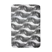 Zwart-wit abstract Peacockvederpatroon Badmat (Voorkant Verticaal)