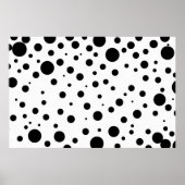 Zwart Wit Abstract Polka Dot Pattern Modern Poster (Voorkant)