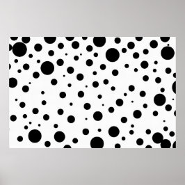 Zwart Wit Abstract Polka Dot Pattern Modern Poster