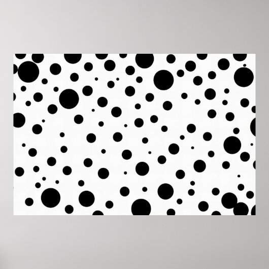 Zwart Wit Abstract Polka Dot Pattern Modern Poster (Voorkant)