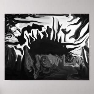 Zwart-wit abstract poster