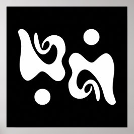 Zwart-wit abstract poster