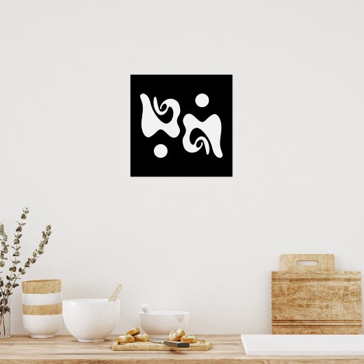 Zwart-wit abstract poster (Keuken)