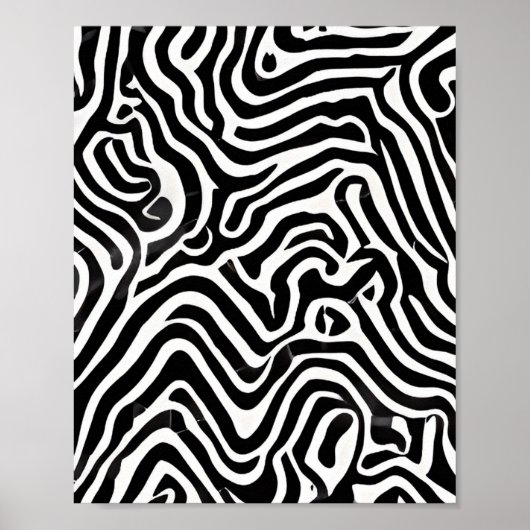 Zwart-wit Abstract Poster (Voorkant)
