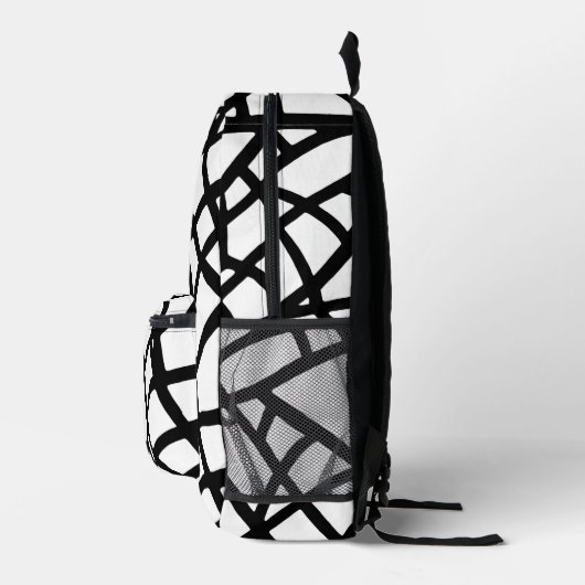 Zwart-wit Abstract rasterpatroon Bedrukte Rugzak (Rechts)