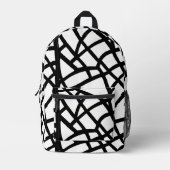 Zwart-wit Abstract rasterpatroon Bedrukte Rugzak (Voorkant)