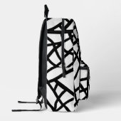 Zwart-wit Abstract rasterpatroon Bedrukte Rugzak (Links)