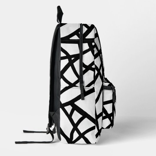Zwart-wit Abstract rasterpatroon Bedrukte Rugzak (Links)